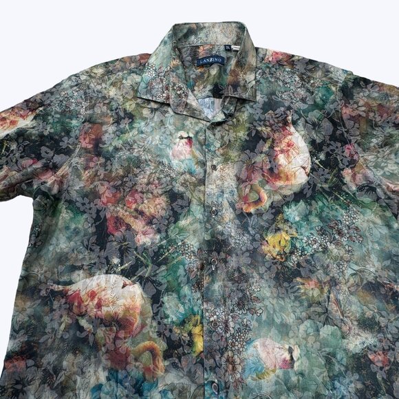Lanzino Men's‎ Short Sleeve Button Front Shirt Size 2XL - Picture 3 of 7